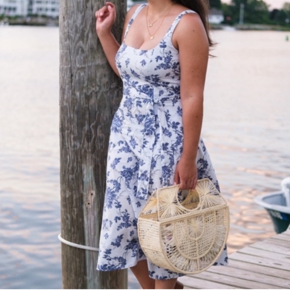 Banana republic blue floral midi